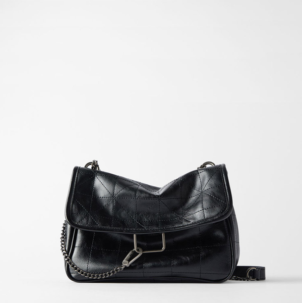 

female small bag simple style pu leather fashion vintage messenger shoulder bag women's handbag chain black se98325