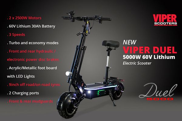 

Электрический самокат 2500 Вт,5000 Вт 60В батареи 20ah Вайпер новая модель дуэли 2020,местности шин,