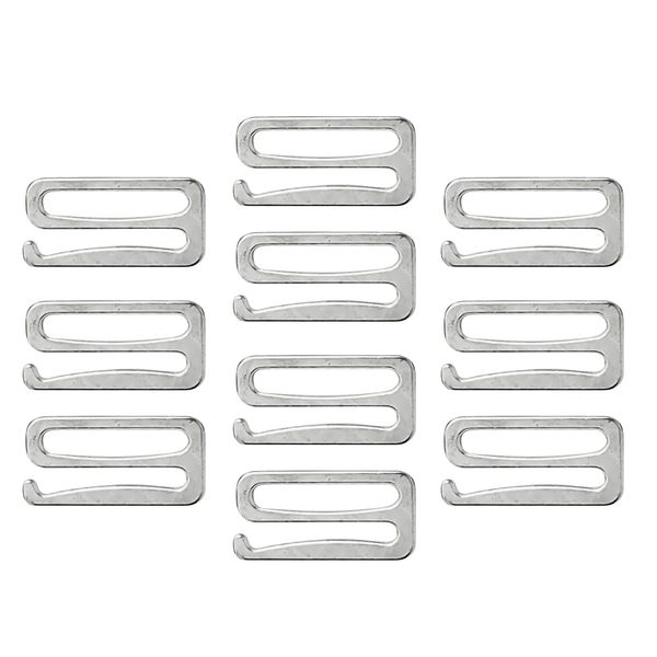 

10pcs plastic coated metal bra straps adjustments sliders 9 rings hooks, Black