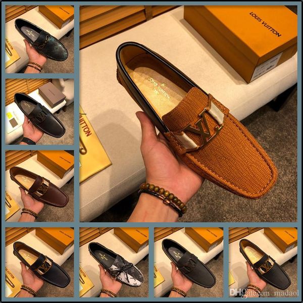 

20fw mens loafers shoes luxury moccasins leather men's loafer non-slip casual men's shoes wear-resistant flats slip on shoes black