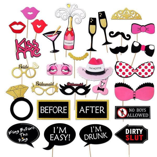 Funny Glasses Black Mustache Pink Paper Mask Wedding Decor