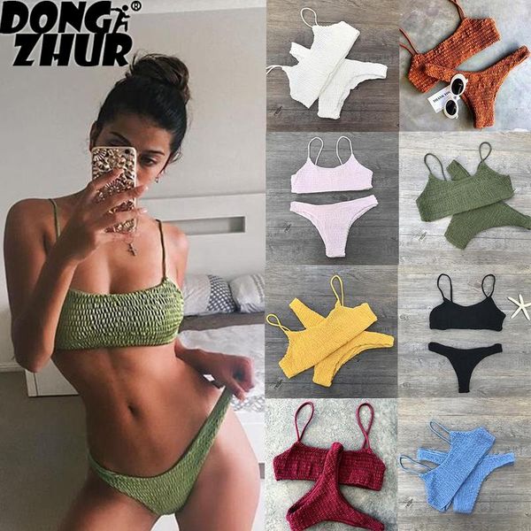 

triangle swimwear bathing padded bra bikini set swimsuit women bandage push-up white pink yellow red blue, White;black