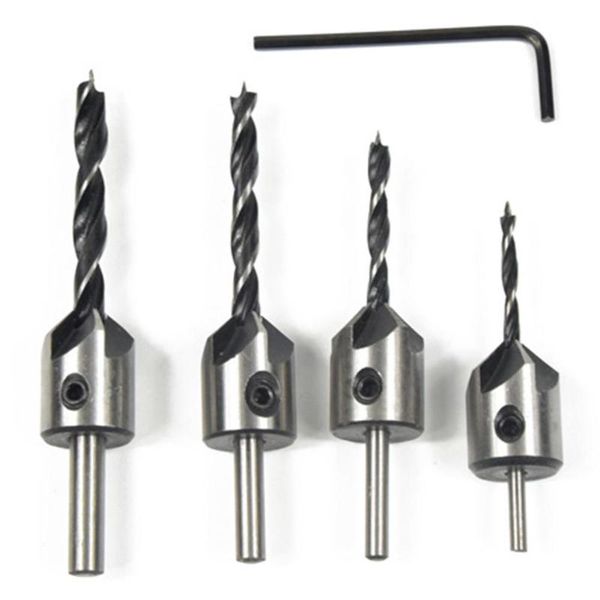 

7/4pcs 3-point countersink drill kit delicate design practical superb craftsmanship woodworking drill bit hole drilling tool