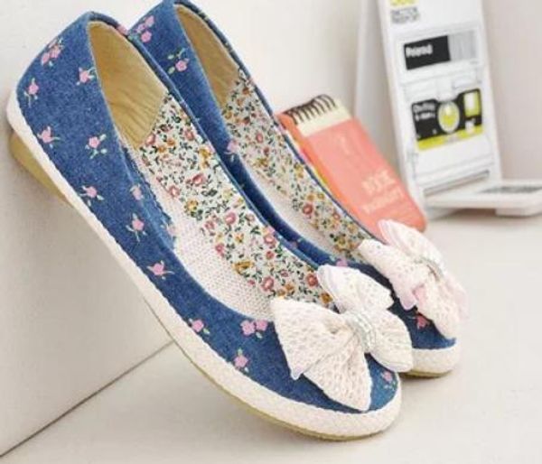 

2019 bowknot women's cloth shoes in spring and autumn with new style flat bottom round head @62, Black