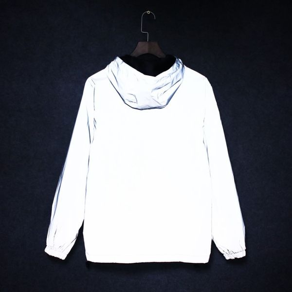 

autumn & winter new style jacket men and women celebrity style night riding shining fluorescent fashion long-sleeved, Black