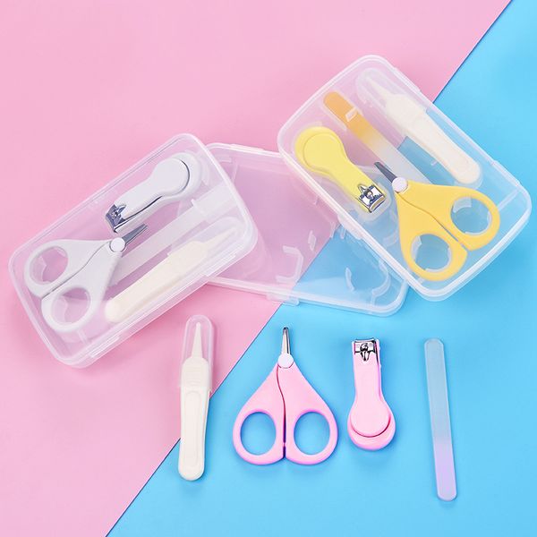 

4 pcs lot baby nail care scissors gorgeous sets safety nail cutter nail scissors suit newborn baby cleaning toils saftey