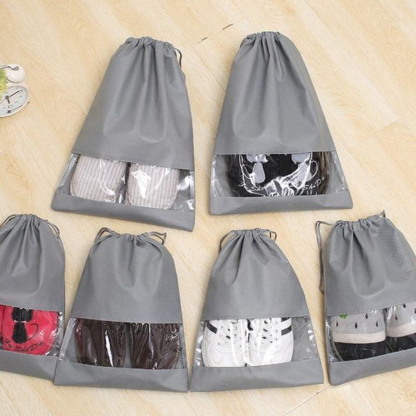 

new 2 sizes waterproof shoes bag travel portable shoe storage bag sneaker pocket tote drawstring bags non-woven ing
