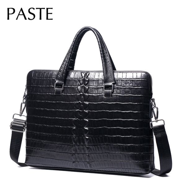 

100% genuine leather crocodile briefcase men business handbag male lapshoulder bags tote natural skin men briefcase big