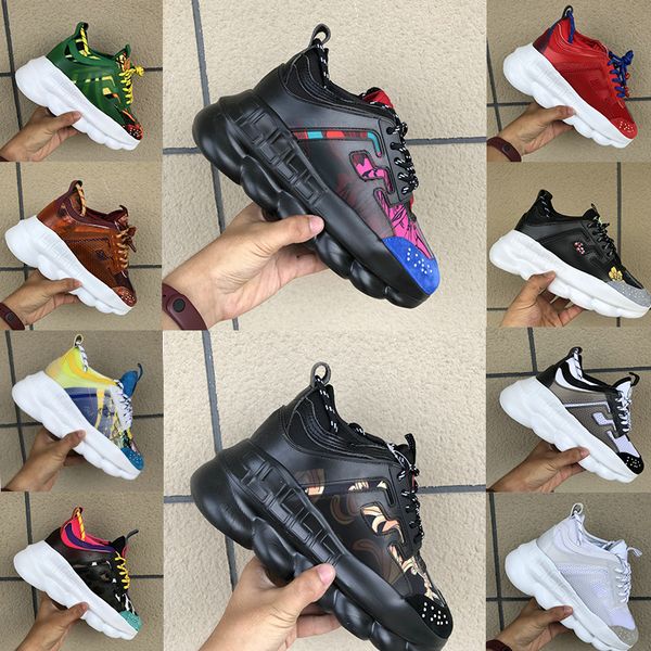 

mens black multi color rubber suede floral white pink luxury designer shoes chain reaction womens fashion sport trainers casual shoes