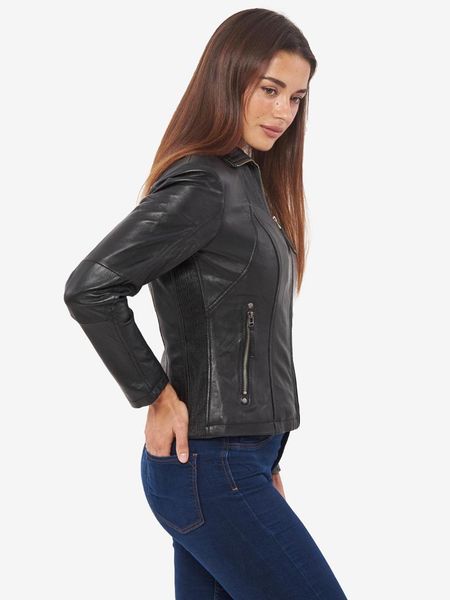 

vainas brand women genuine leather jacket for women real sheep leather jacket motorcycle jackets biker jackets pandora, Black