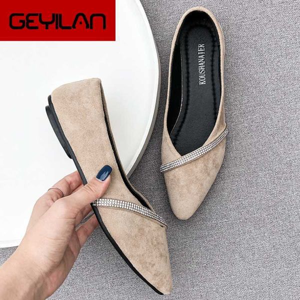 

fashion women shoes pointy ballerina rhinestone women flats shoes korean version of joker shallow mouth casual y752, Black