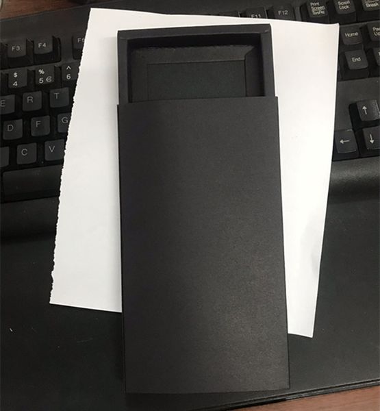 Geschenkbox mit individuellem Logo für iPhone 8 8Plus Handyhülle Einzelhandel Luxus-Verpackungsbox aus schwarzem, leerem Kraftpapier