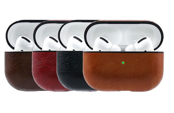 

luxury leather case for airpods pro protective cover for airpods pro charging box with anti-lost hook fashion earphone case