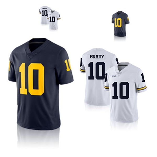 

10 Tom Brady College Jersey NCAA Michigan Wolverines football jersey Hot Sale 18 19 NEW top quality