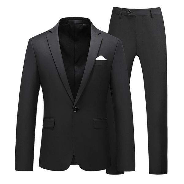 

black single breasted slim fit suits mens wedding custom prom suits 2 pieces business formal tuxedo suit men jacket pants ternos, White;black
