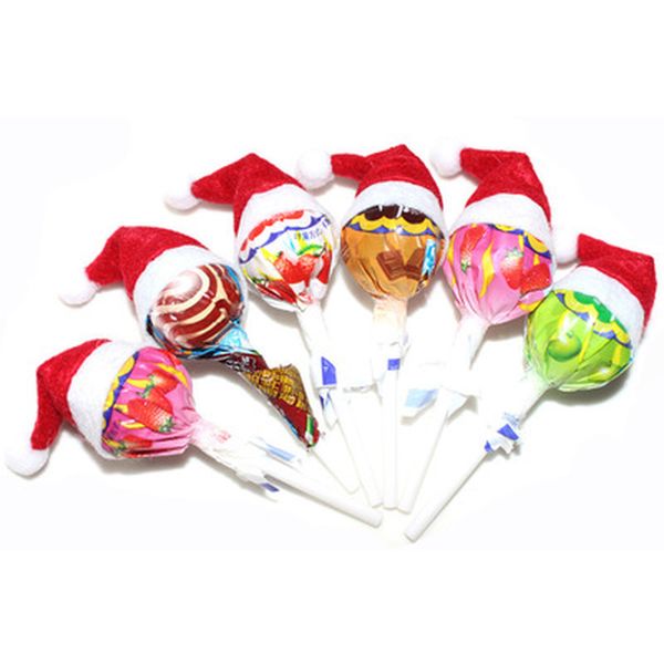 

30pcs christmas lollipop cover wrap decoration mini santa claus christmas decoration for home lollipop hat xmas ornament