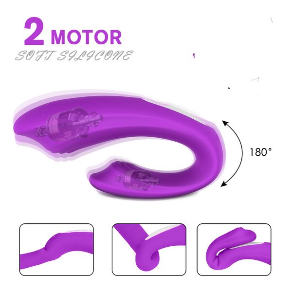 Doppio U Forma G vibratore del punto di telecomando wireless Uova della clitoride vibratori Stimolazione giocattolo del sesso per le donne Coppia gioco