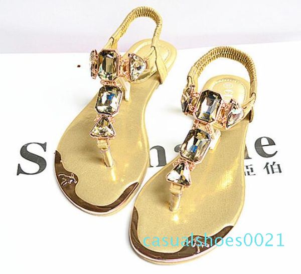 

summer womens sandals rhinestones rear wristbands with toe herringbone low to help flat shoes metalhead flat shoes c21, Black