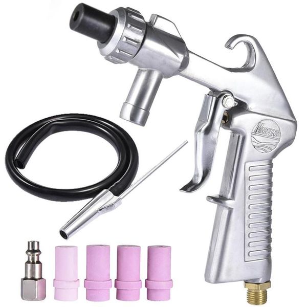

abrasive air sand blasting gun kit 1 ceramic nozzle 1 steel nozzle sand suction pipe industrial sandblaster gun power tools