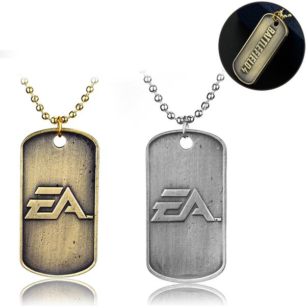 

fashion jewelry bf4 4 dog tag badges card necklaces pendants antique bronze and tin necklace for men, Silver