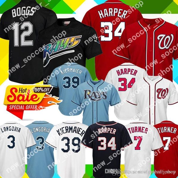 

Tampa Bay 12 Wade Boggs Rays Jersey 3 Evan Longoria 39 Kevin Kiermaier Washington 34 Bryce Harper 7 Trea Turner Nationals Jerseys
