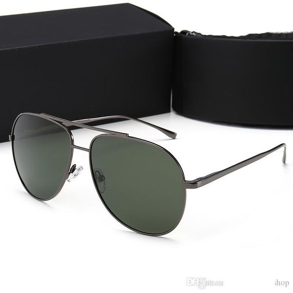 

16610 glass lens fashion men and women coating sunglasses uv protection brand designer vintage sport sun glasses with brown box, White;black