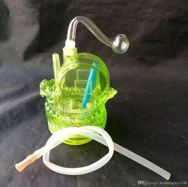 Desenhos animados hookah animais de vidro, vidro grosso Bongs, as tubulações de óleo Burner água de vidro, cachimbos Acessórios