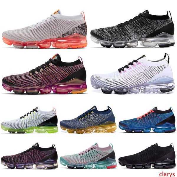 

2019 fly 3.0 mens women running shoes triple black white pure platinum knit 3s men jogging sneakers designer sport shoes 36-45