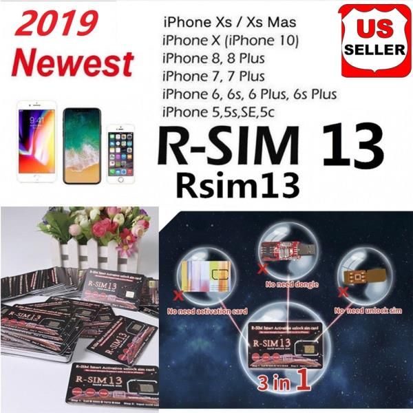 

RSIM 13 2019 R-SIM SUP Nano карта разблокировки подходит для iPhone XS / 8/7/6 / 6S 4G LTE IOS 11 12