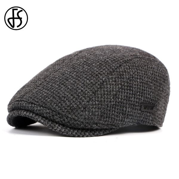 

fs осень зима mens hat берет черный бежевый коричневый серый gastby плоский крышечки ivy теплая вязаная британская западная гэтсби берет cap, Blue;gray