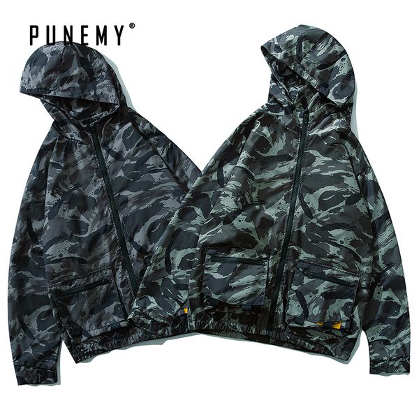 

men jackets coats zipper windbreaks hip hop harajuku camouflage hooded streetwear oversize multi-pockets man's cargo jackets, Black;brown