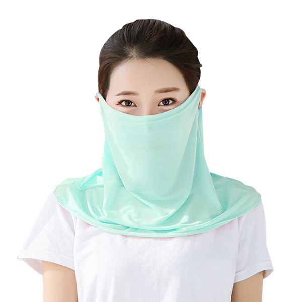

sunscreen face mask dustproof masks ladies cycling uv protection breathable thin sunshade shawl neck guard, Black