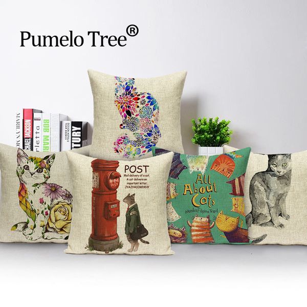 

животное наволочки cat cute автокресло обложка new подушка обложка белье мультфильм декоративные наволочки на заказ бросьте подушки