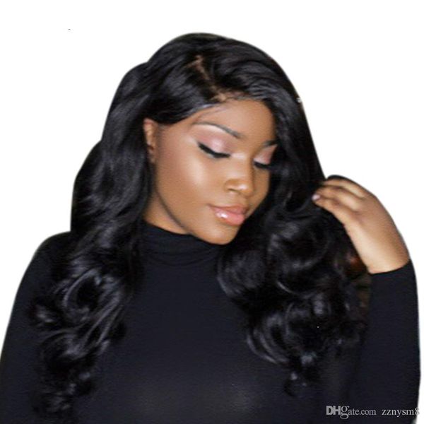 

парики волос pre ливер hairline полный шнурка человеческих волос с ребенком перуанских свободная волна шнурка париков для чернокожих женщин, Black