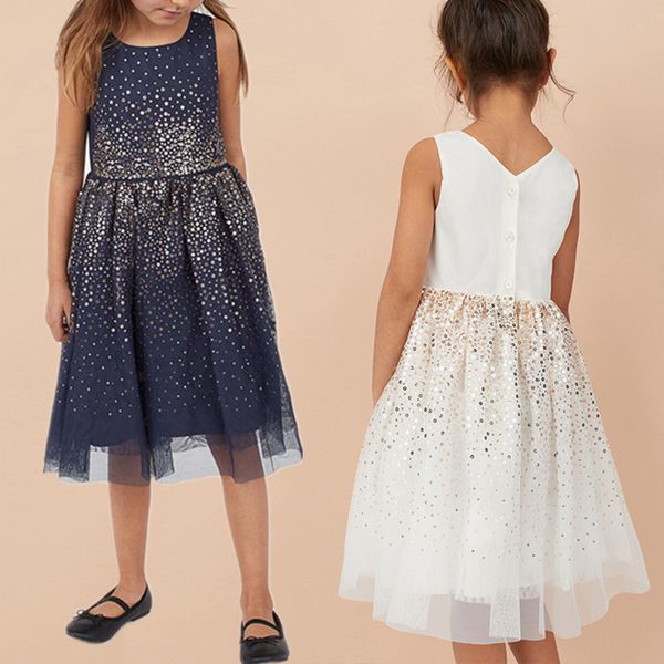 

2020 summer gradient sequins girls dress lace mesh sleeveless vest dress for girls birthday party princess size 3-8 years, Red;yellow