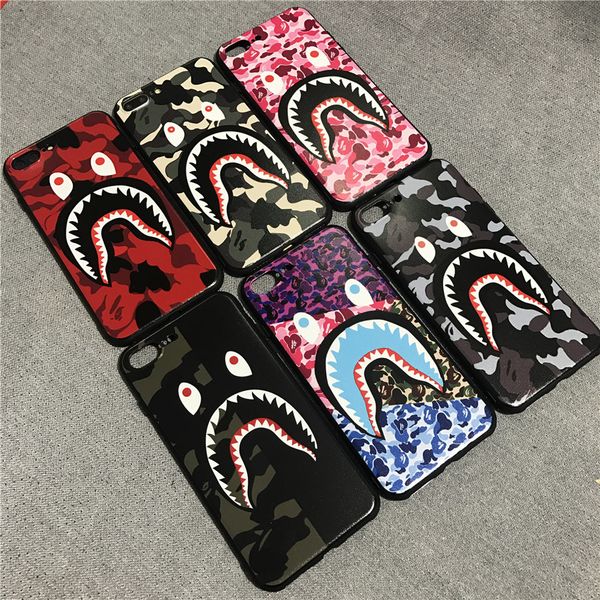 

luxury phone case for iphonexsmax xr xs/x 7plus/8plus 7/8 6/6s fashion brand shark designer case back cover six color with dhl ing