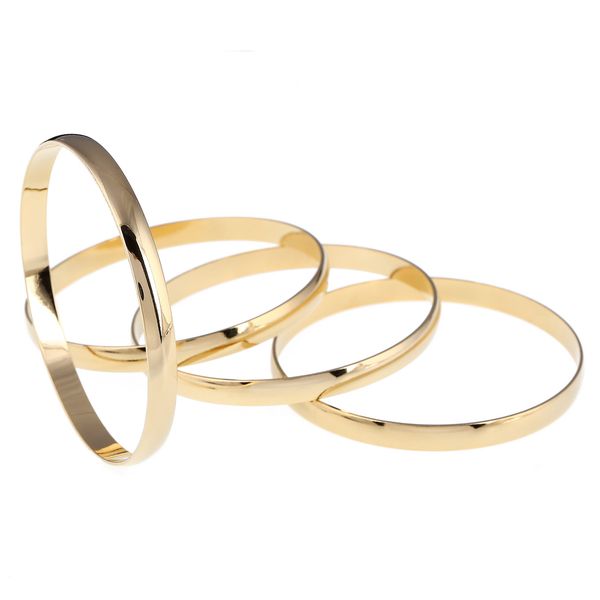 

4pcs high polished dubai gold bangle bracelet gold plated party bangle african ethiopian jewelry, Silver