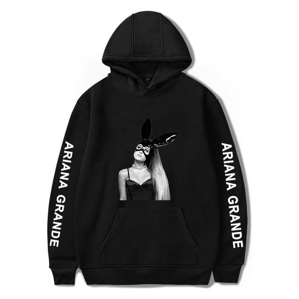 

shirt ariana trend grande belt cap long sleeves sweater men and women t shirts, Black