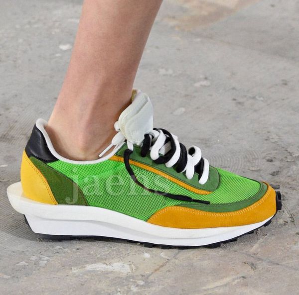 

discount ldv waffle black green blue men casual shoes for new women designer runner fashion bowling shoes eur36-45