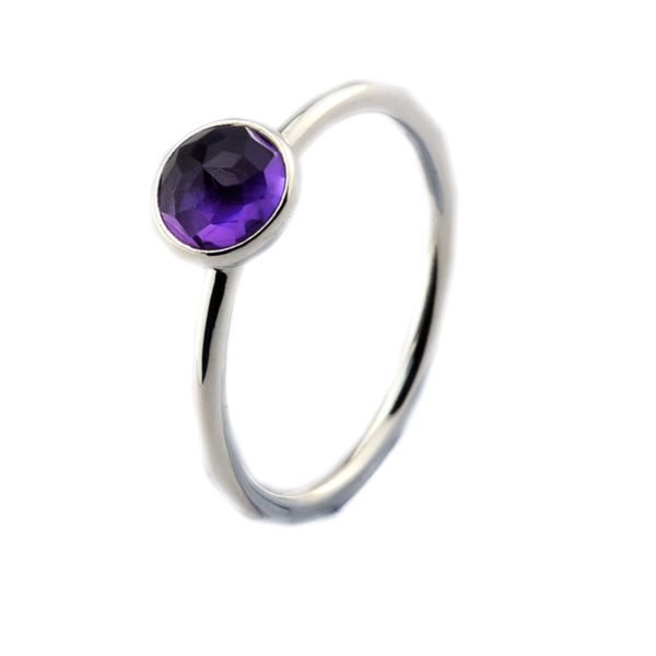 

fandola genuine 925 sterling-silver-jewelry february birthstone silver ring droplet rings for women diy jewelry making flr102(2, Golden;silver