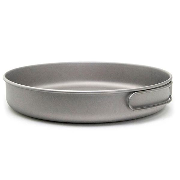 

1000ml picnic cooking frying pan camping titanium pan ultralight titanium frypan bowl outdoor tableware cookware hiking utensils
