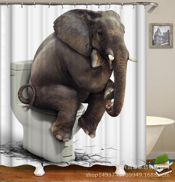 

luxury designer slides flip flipops sandals elephant series digital printing shower curtain waterproof mildew-proof pure copper buttonhole t