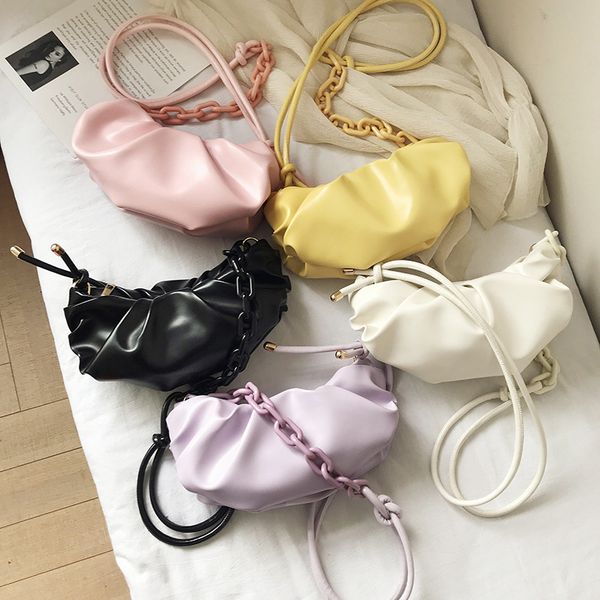 

2020 new woman handbag candy color party clutch ins chic messenger shoulder bags rectangular chain female crossbody bag purse