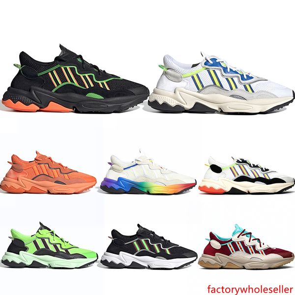 

2020 ozweego pride 3m reflective men women running shoes triple black cloud white neon green mens trainers sneakers sports drop shipping