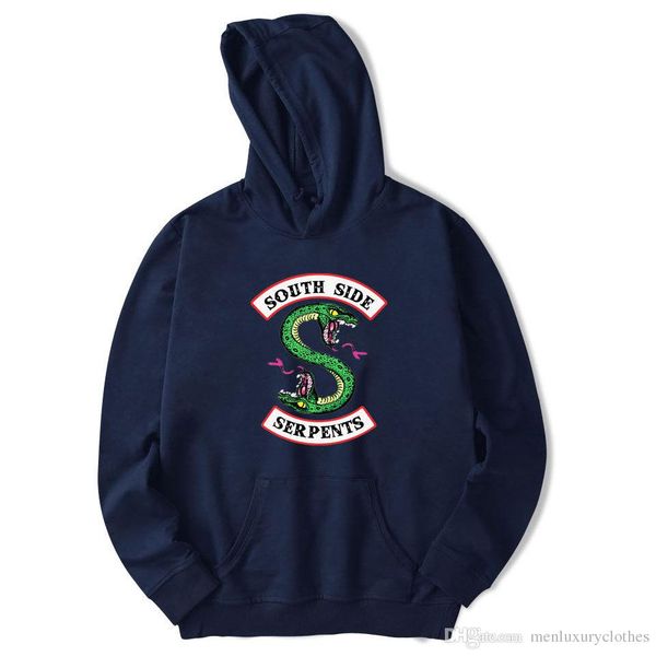 

riverdale mens designer hoodies all match clothing for male homme pullovers south side letters sweatshirts, Black