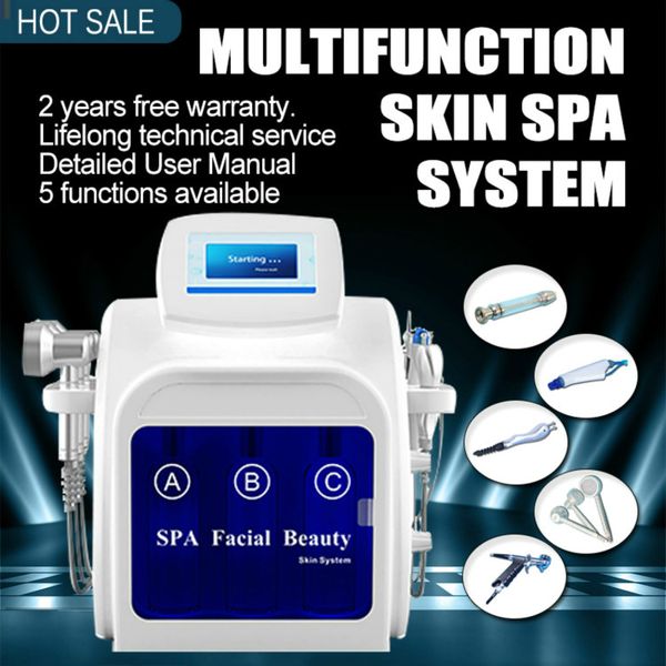 

5 in 1 crystal microdermabrasion machines with 6 pcs diamond tips for derma peeling skin cleansing machine for salon spa use portable