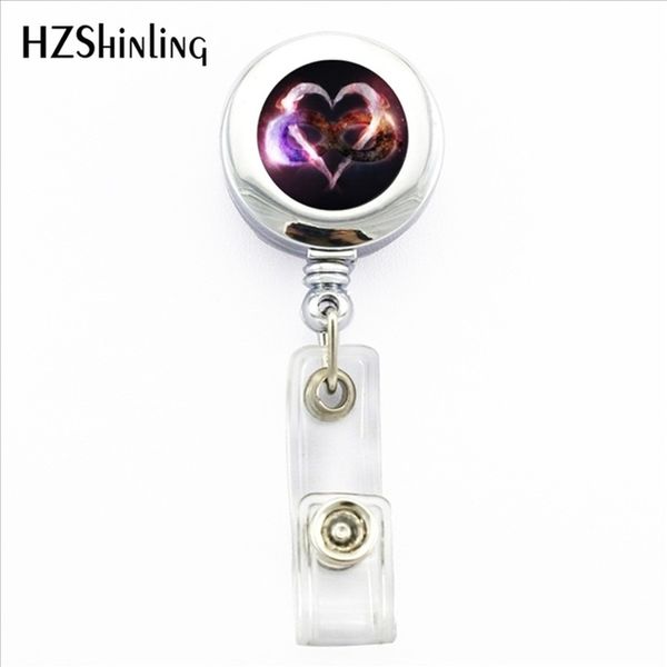 

new badge holder dog paw and love id card holder with clip symbol p office badge reel student nurse badge holder office, Gray