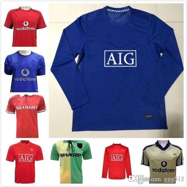 

2001 2002 united retro jersey centenary 100 soccer jersey v.nistelrooy 2006 ronaldo football shirt giggs scholes bekham 1994 98 99 uniform, Black;yellow