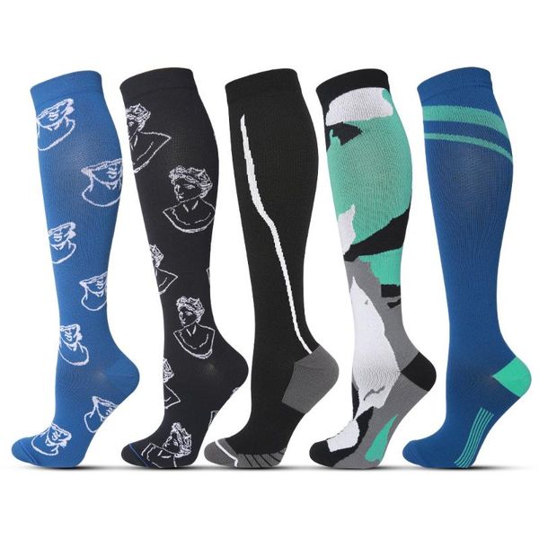 

brothock 200n long barrel sports pressure stockings running wear-resistant compression socks high-elastic calf socks, Black