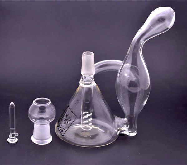 Copo de alta qualidade Bongo de vidro Bongo mini-Reciclador bongos Com 18mm Joint Tornado Perc Dab Rig com 14mm tigela cúpula e prego